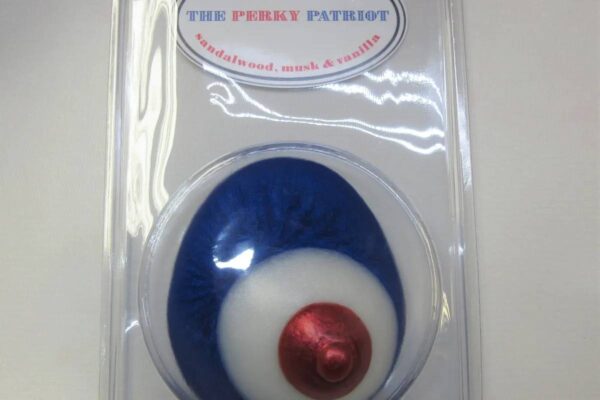 A red white and blue eye ball in package