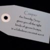 A white label with the words casper on it.