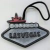 A black and white las vegas sign ornament.